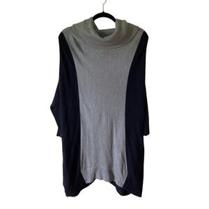 The Limited Merino Wool Cashmere Cowl Neck Color Block Sweater Tunic Small